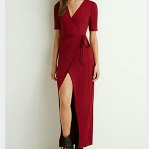 🔥 Forever 21 Maroon Wrap Dress